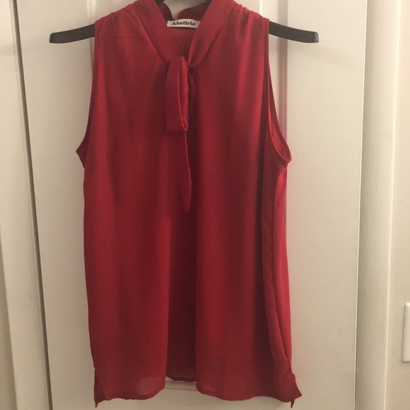 abollria fire red 🔥sleeveless blouse size L - Picture 6 of 6